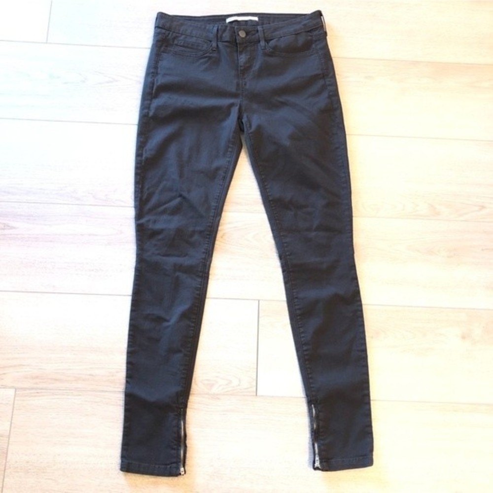 Vince Chocolate Espresso Brown Ankle Zipper Skinny Pants Size 29